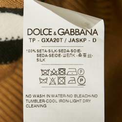 مملوكة مسبقًا Dolce & Gabbana Beige Chevron Jersey Polo T-Shirt XXL