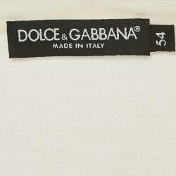 Pre Owned Dolce & Gabbana Cream Jersey Crewneck T-Shirt XXL