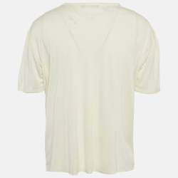 Pre Owned Dolce & Gabbana Cream Jersey Crewneck T-Shirt XXL