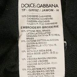 مملوكة مسبقًا Dolce & Gabbana Black Cashmere Knit Long Sleeve T-Shirt L