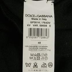 مملوكة مسبقًا Dolce & Gabbana Black Rib Knit V-Neck Pullover M