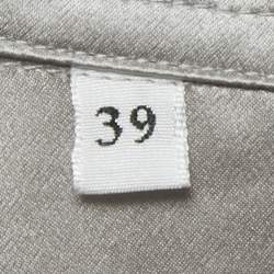 Pre Owned Dolce & Gabbana Metallic Grey Satin Silk Button Front Long Shirt M