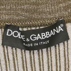 Pre Owned Dolce & Gabbana Olive Green Rib Knit Jumper M