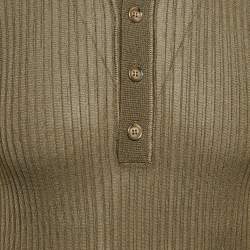 Pre Owned Dolce & Gabbana Olive Green Rib Knit Jumper M