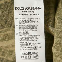 مملوكة مسبقًا قميص دولتشي آند غابانا كوتون بطبعة تمويه أخضر مقاس متوسط