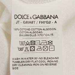 مملوكة مسبقًا Dolce & Gabbana White Logo Model printed Cotton Knit T-Shirt 3XL