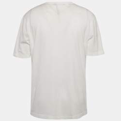 مملوكة مسبقًا Dolce & Gabbana White Logo Model printed Cotton Knit T-Shirt 3XL