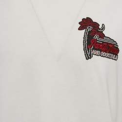 Pre Owned Dolce & Gabbana White Cotton Knit Applique Detail T-Shirt 4XL