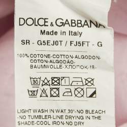 Pre Owned قميص دولتشي أند غابانا جاكار شعار زهري قطن ملائم ذهبي مقاس ثلاثة إكس لارج