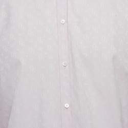 Pre Owned قميص دولتشي أند غابانا جاكار شعار زهري قطن ملائم ذهبي مقاس ثلاثة إكس لارج