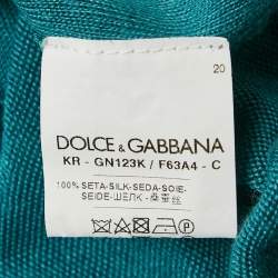 مملوكة مسبقًا Dolce & Gabbana Blue Knit Hooded Sweatshirt L