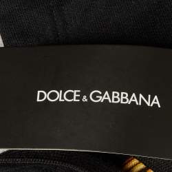 مملوكة مسبقًا Dolce & Gabbana Black Printed Cotton Hooded Sweatshirt  M