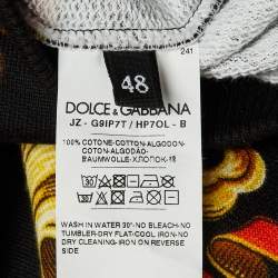 مملوكة مسبقًا Dolce & Gabbana Black Printed Cotton Hooded Sweatshirt  M