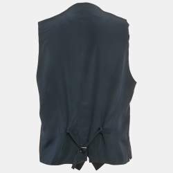 مملوكة مسبقًا Dolce & Gabbana Navy Blue Wool and Silk Formal Vest XXXL