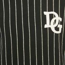 Pre Owned سترة دولتشي أند غابانا صوف مخطط أبيض وأسود تفاصيل رقعة الملك مقاس متوسط