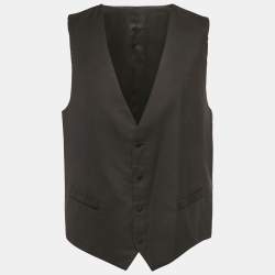 مملوكة مسبقًا Dolce & Gabbana Black Wool and Silk Waistcoat L
