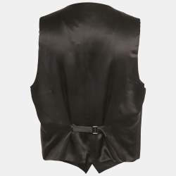 مملوكة مسبقًا Dolce & Gabbana Black Wool and Silk Waistcoat L