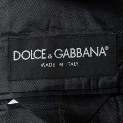 Pre Owned بليزر دولتشي أند غابانا مارتيني مفصل حرير صوف سوداء