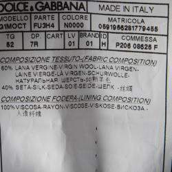 Pre Owned بليزر دولتشي أند غابانا مارتيني مفصل حرير صوف سوداء