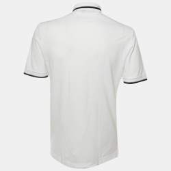 مملوكة مسبقًا تي شيرت دولتشي أند غابانا قطن أبيض مُطرز بتاج مقاس كبير - لارج