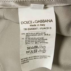 Pre Owned بنطال واسع حريري رمادي دولتشي أند غابانا مقاس كبير - لارج