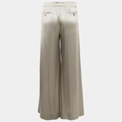 Pre Owned بنطال واسع حريري رمادي دولتشي أند غابانا مقاس كبير - لارج