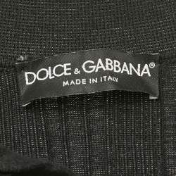 Pre Owned Dolce & Gabbana Black Knit Applique Detail Oversized T-Shirt S