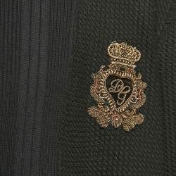 Pre Owned Dolce & Gabbana Black Knit Applique Detail Oversized T-Shirt S