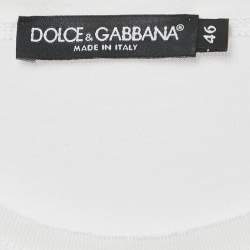 مملوكة مسبقًا Dolce & Gabbana White Printed Jersey T-Shirt S