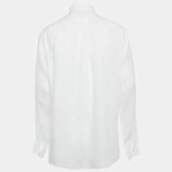 مملوكة مسبقًا Dolce & Gabbana Martini White Linen Regular Fit Shirt XL