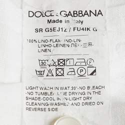 مملوكة مسبقًا Dolce & Gabbana Martini White Linen Regular Fit Shirt XL
