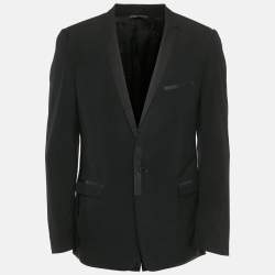 Pre Owned Dolce & Gabbana Black Crepe Regular Fit Blazer L