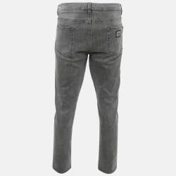 مملوكة مسبقًا Dolce & Gabbana Grey Denim Skinny Jeans M/Waist 40"