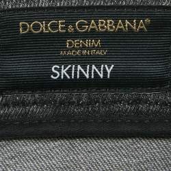 مملوكة مسبقًا Dolce & Gabbana Grey Denim Skinny Jeans M/Waist 40"