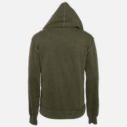 مملوكة مسبقًا سويت شيرت بقلنسوة دولتشي أند غابانا تريكو قطن أخضر مقاس صغير