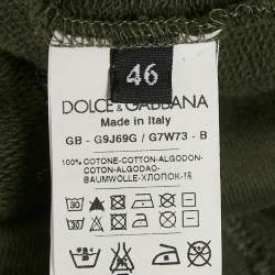 مملوكة مسبقًا سويت شيرت بقلنسوة دولتشي أند غابانا تريكو قطن أخضر مقاس صغير