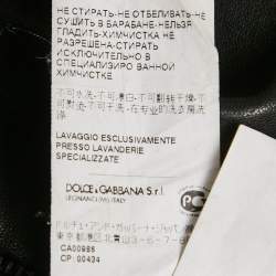 مملوكة مسبقًا Dolce & Gabbana Black Leather Hooded Zip Up Bomber Jacket XL