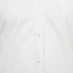 Pre Owned Dolce & Gabbana Gold White Cotton Regular Fit Shirt M