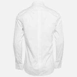 Pre Owned Dolce & Gabbana Gold White Cotton Regular Fit Shirt M