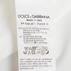 Pre Owned Dolce & Gabbana Gold White Cotton Regular Fit Shirt M