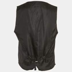 مملوكة مسبقًا سديري دولتشي & غابانا صوف منقوش أسود مقاس كبير - اكس لارج