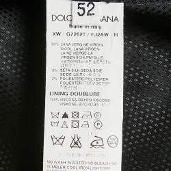 مملوكة مسبقًا سديري دولتشي & غابانا صوف منقوش أسود مقاس كبير - اكس لارج