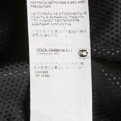 مملوكة مسبقًا سديري دولتشي & غابانا صوف منقوش أسود مقاس كبير - اكس لارج