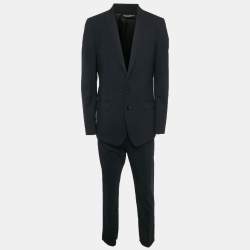 Pre Owned Dolce & Gabbana Navy Blue Wool Martini Suit L