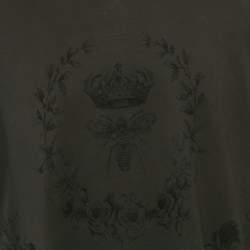 Pre Owned Dolce & Gabbana Black Velvet Print Cotton Knit T-Shirt 4XL