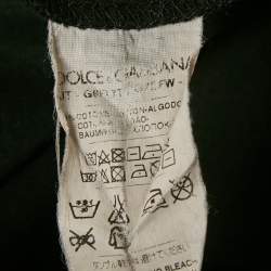 Pre Owned Dolce & Gabbana Black Velvet Print Cotton Knit T-Shirt 4XL