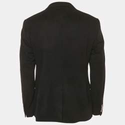 Pre Owned Dolce & Gabbana Black Felt Pocket Detail Taormina Blazer XXXL