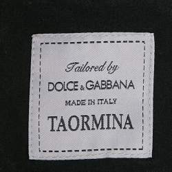 Pre Owned Dolce & Gabbana Black Felt Pocket Detail Taormina Blazer XXXL
