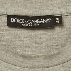 مملوكة مسبقًا Dolce & Gabbana Grey Jersey Reborn To Live T-Shirt M