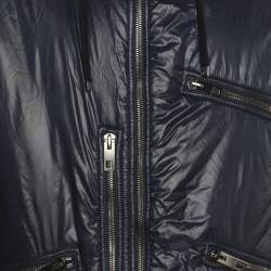 Pre Owned جاكيت بومبر هودي نايلون أزرق كحلي دولتشي أند غابانا مقاس كبير جدًا